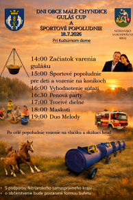 Dni obce  18. júla 2026 pri Kultúrnom dome.